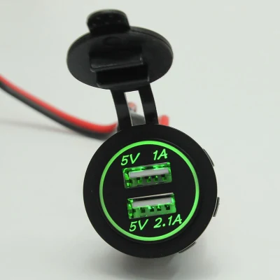 12V 24V Auto-Zigarettenanzünder-Stecker-Ladegerät-Adapter Dual-USB-Ladegerät Handy-Zubehör